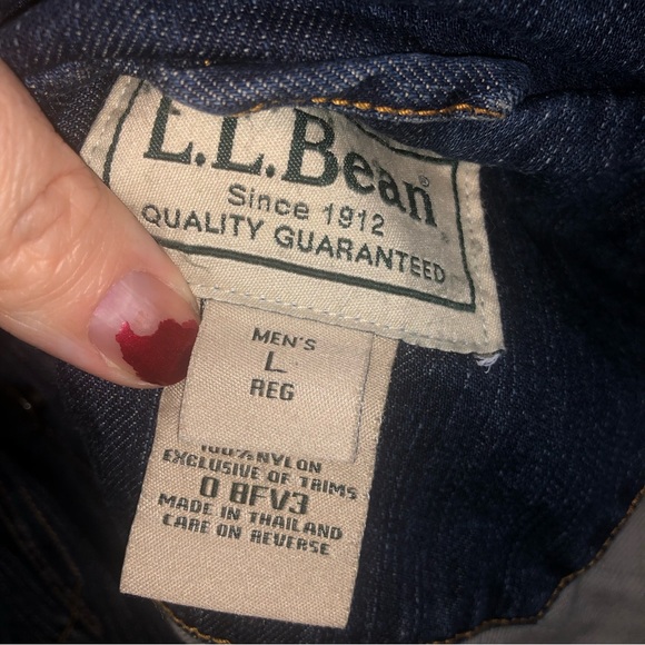 Ll Bean mens denim lined coat size large - Picture 6 of 6